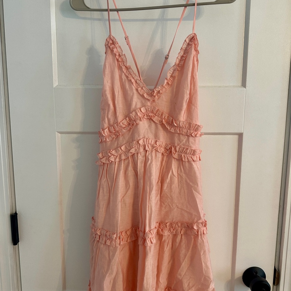 Francesca's Collections Pink Ruffle Mini Dress - Picture 2 of 7